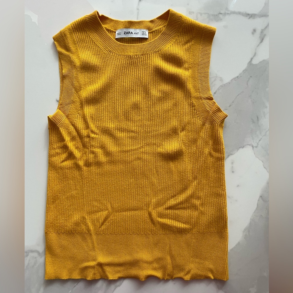 Zara yellow sweater tank top